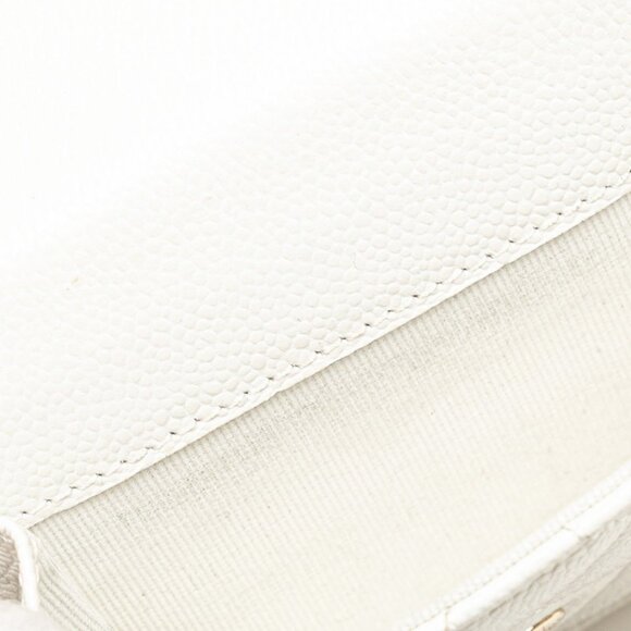 CHANEL Authentic White Caviar Leather Logo Wallet - Picture 7 of 13